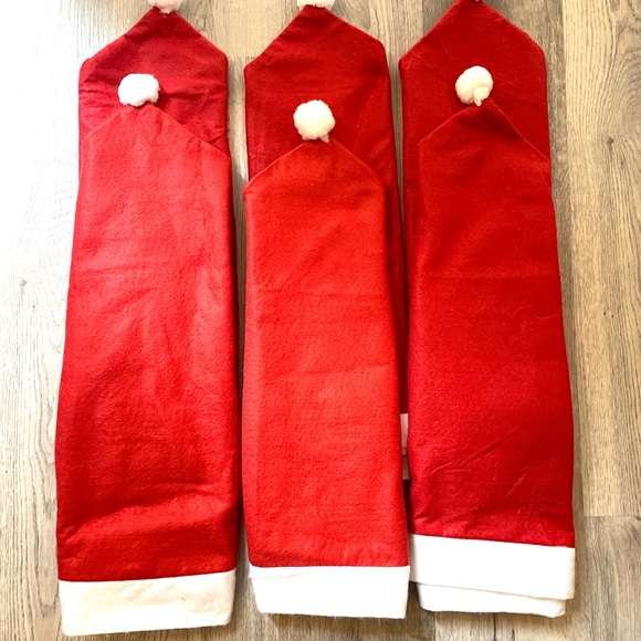 (6) Red Velvet Santa Hat Chair Back Covers - Picture 5 of 6